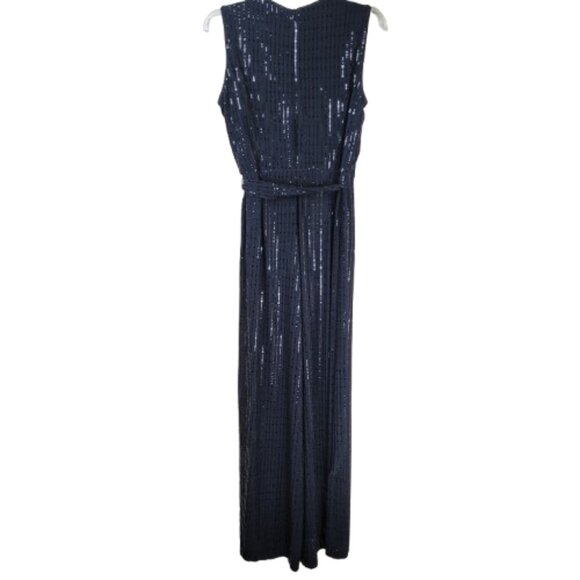 Donna Ricco Sequin Sleeveless Wide Leg Shimmer Jumpsuit - Picture 15 of 16